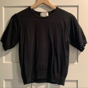 Talbots Black Cotton Short-sleeve Tee